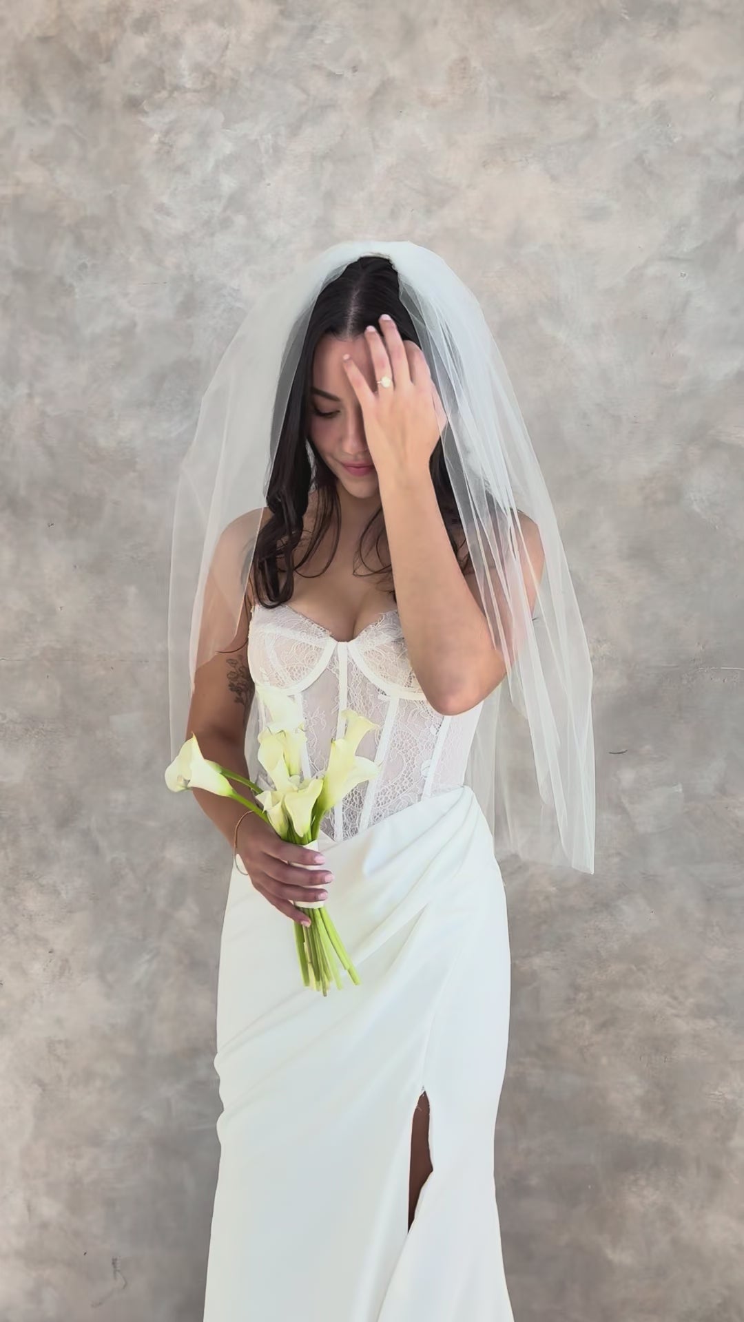 Airy Tulle Veil with Extra Volume - Full Cathedral Bridal Veil