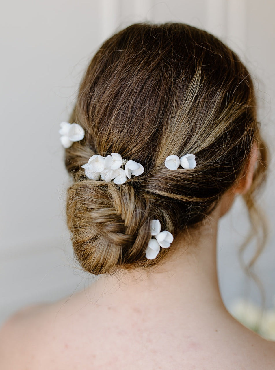 Ceramic Flower Hair Pins