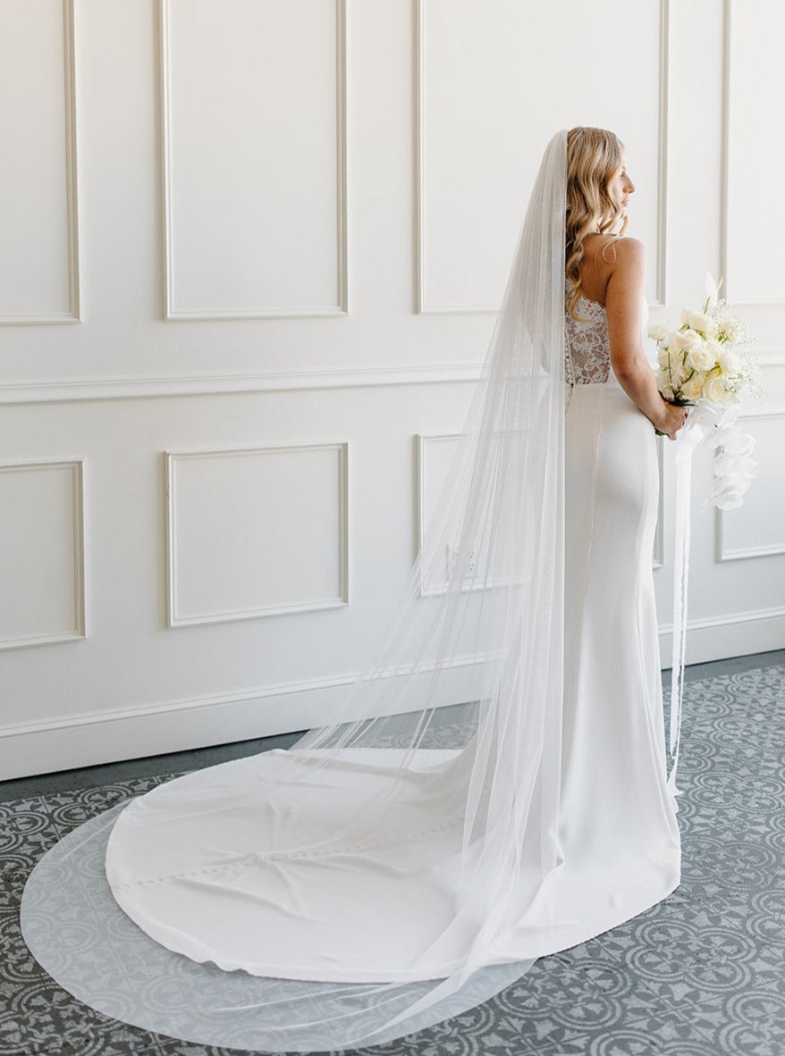 English Net Veil - Soft Lightweight Cathedral Bridal Veil – Tailoredtulle