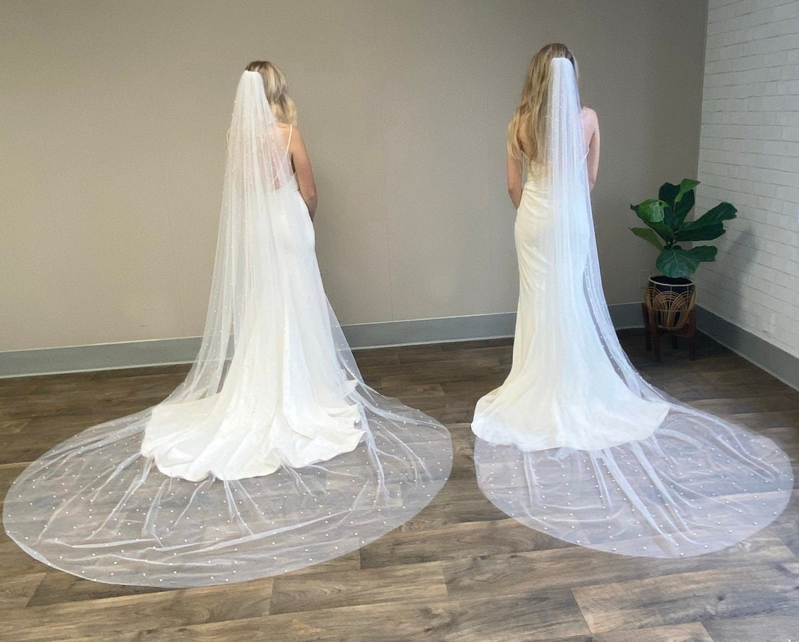 Simple Delicate Tulle Long Wedding Veils For Wedding Party , WV0110 –  Oktypes