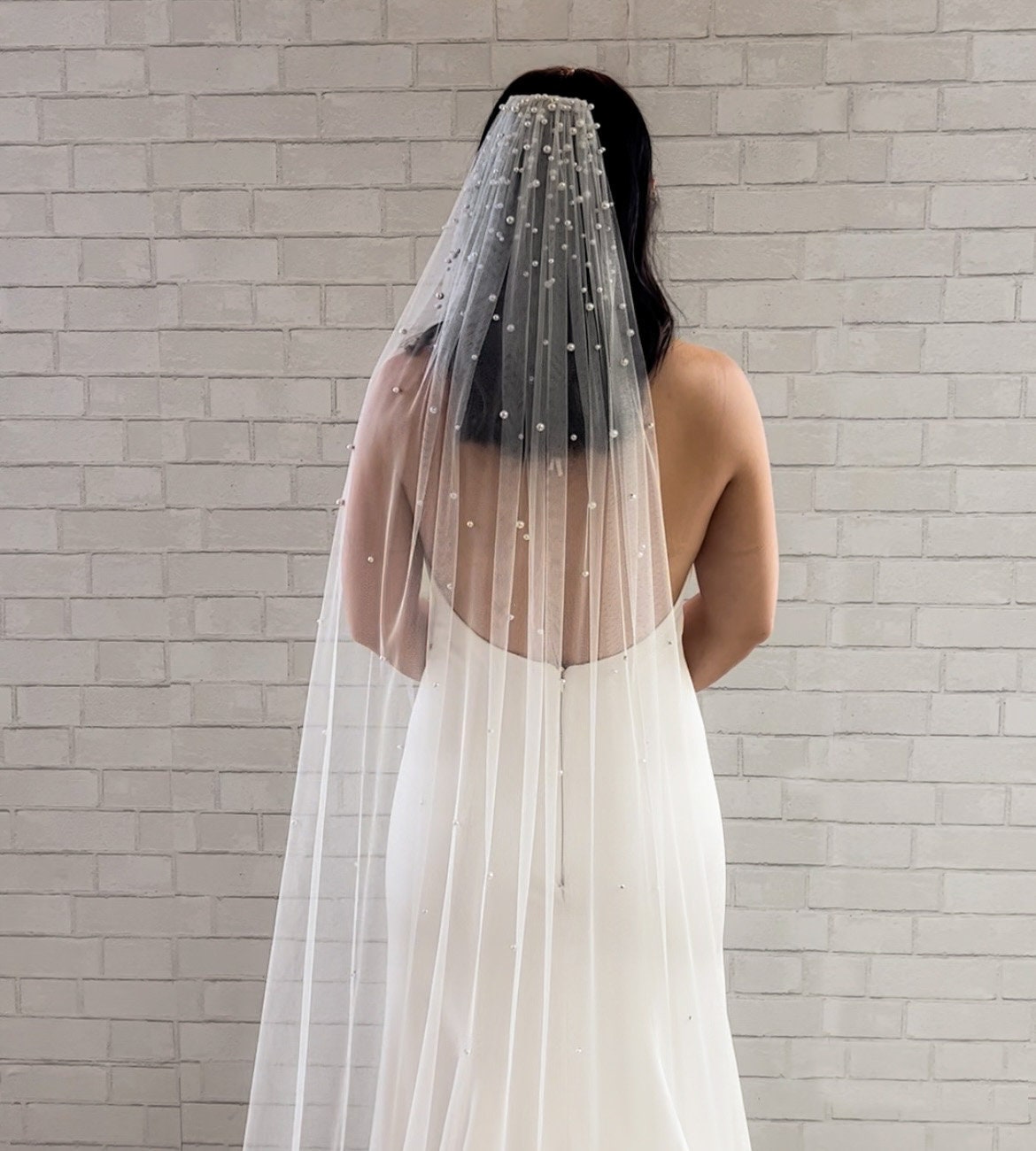 Cascading Pearl Wedding Veil